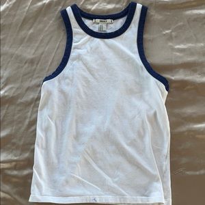 white/blue tank top